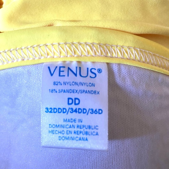 VENUS Yellow Padded Cup Bikini Top Size Strap Adjustable 32, 34, 36 Cup D - Picture 4 of 4